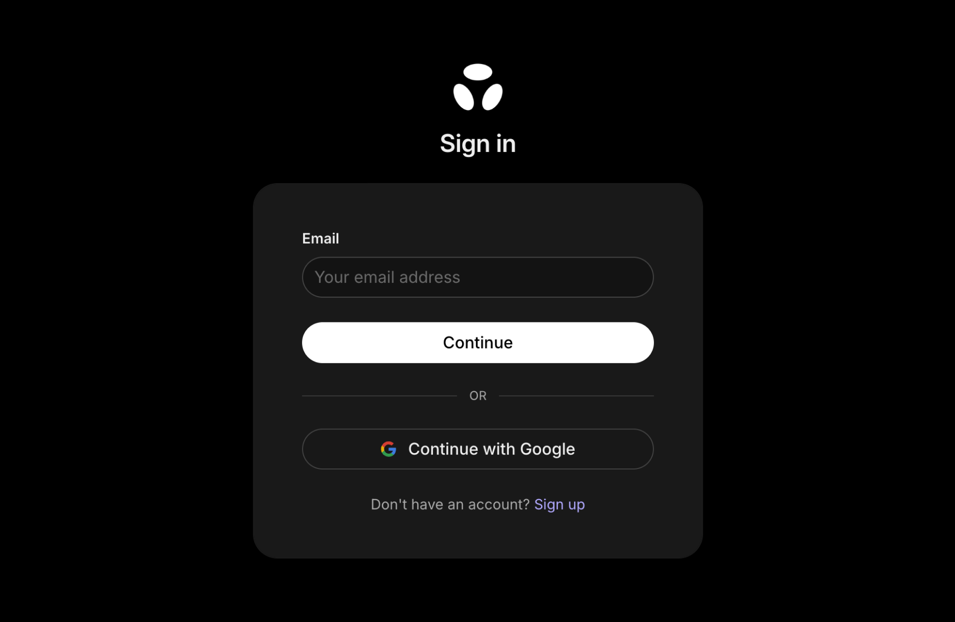 WorkOS AuthKit sign-in screen showing passkey and other authentication options